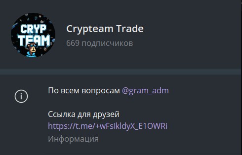 Телеграм канал Crypteam Trade обзор