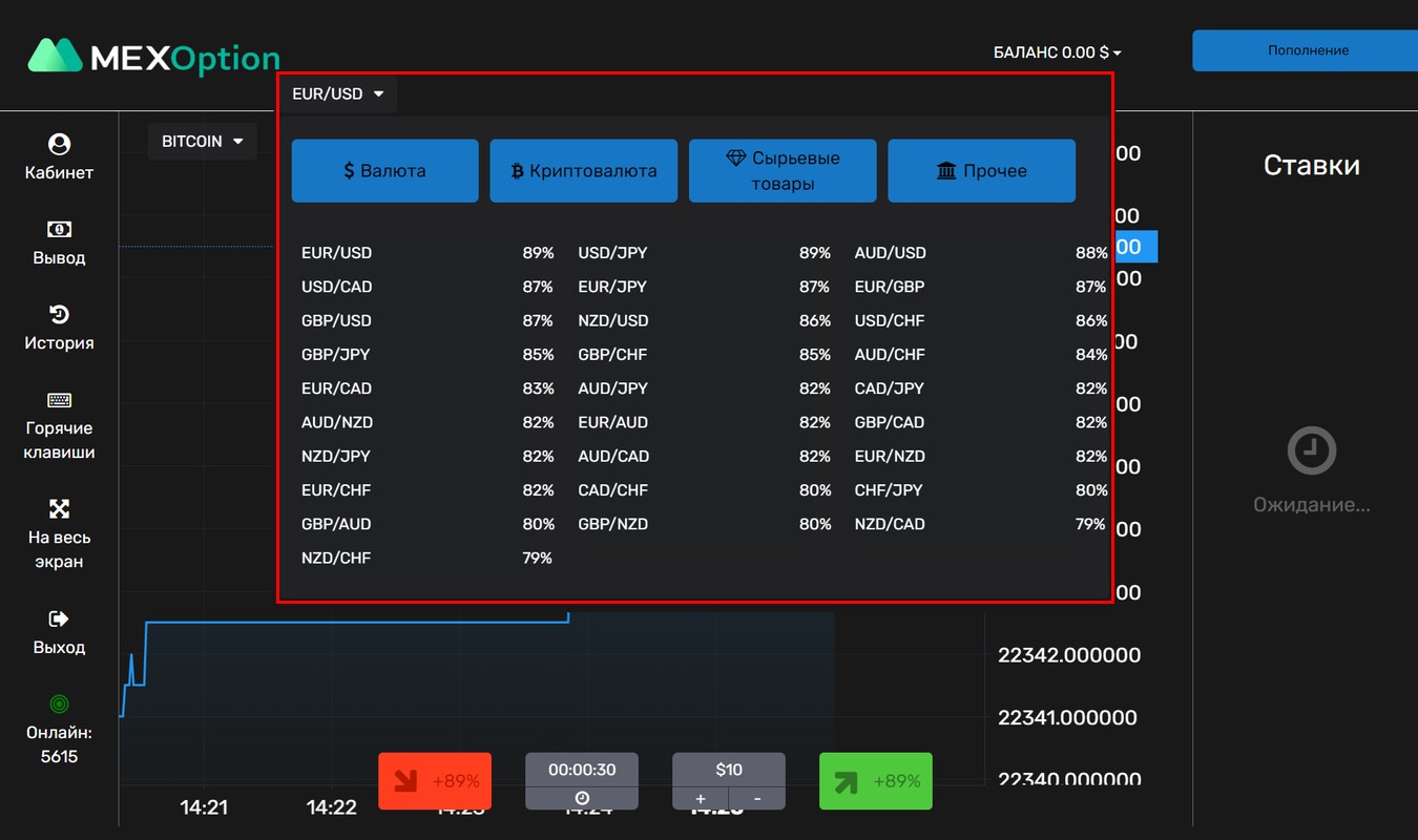 Брокер Mex Option обзор