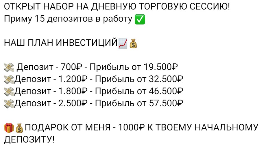 Условия инвестирования с SergeiUSD