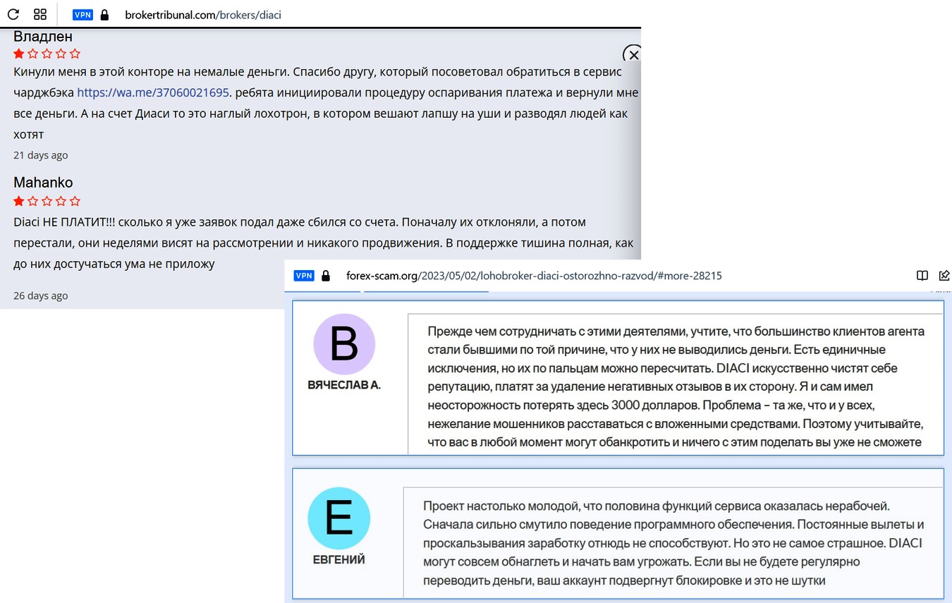 Diaci брокер отзывы