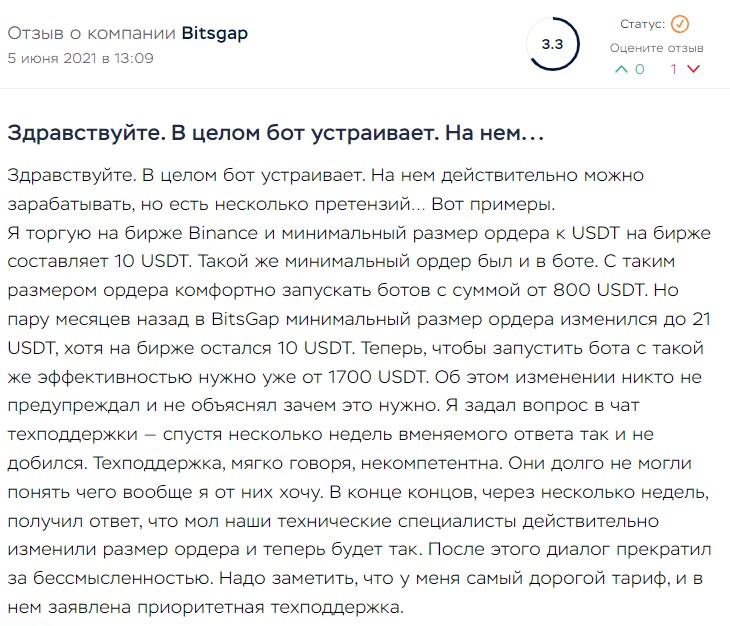 Bitsgap отзывы о компании