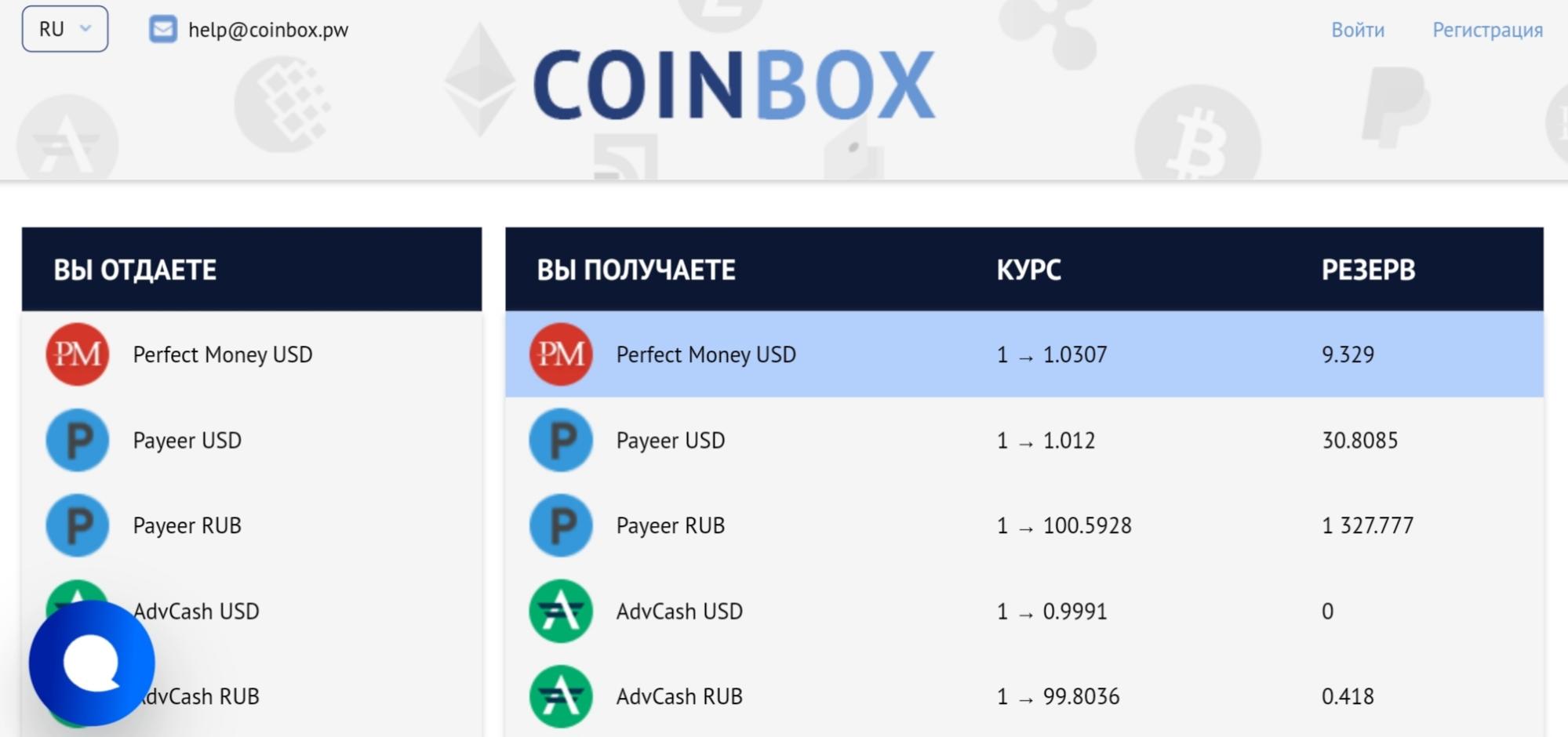 Сайт Coinbox