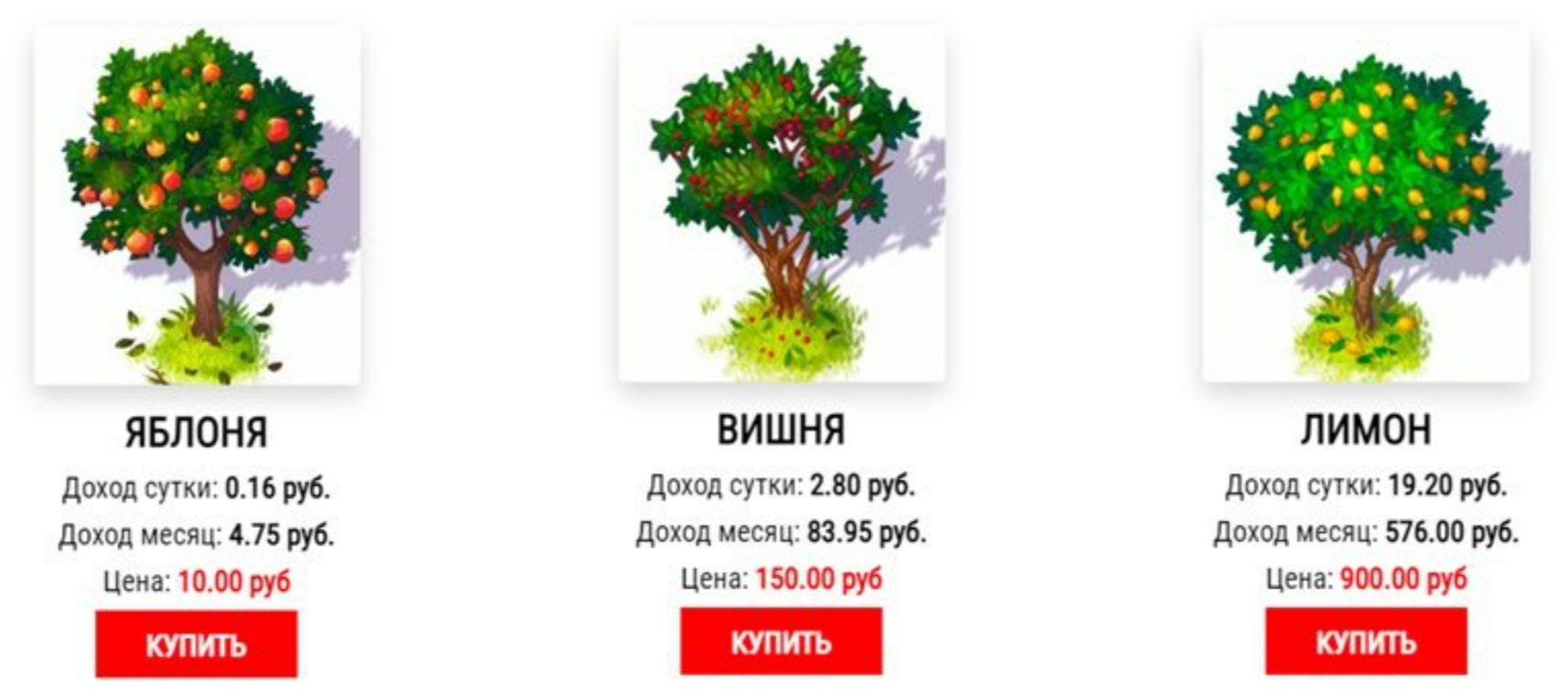 деревья Fruit Trees 