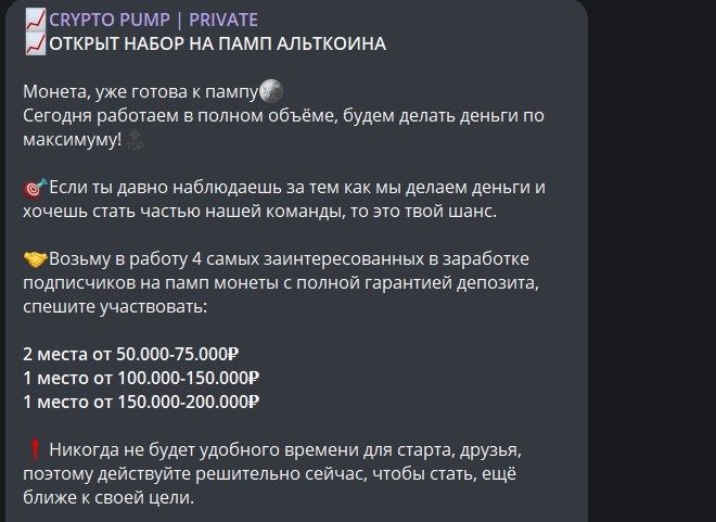 Набор на ПАМП в CRYPTO PUMP