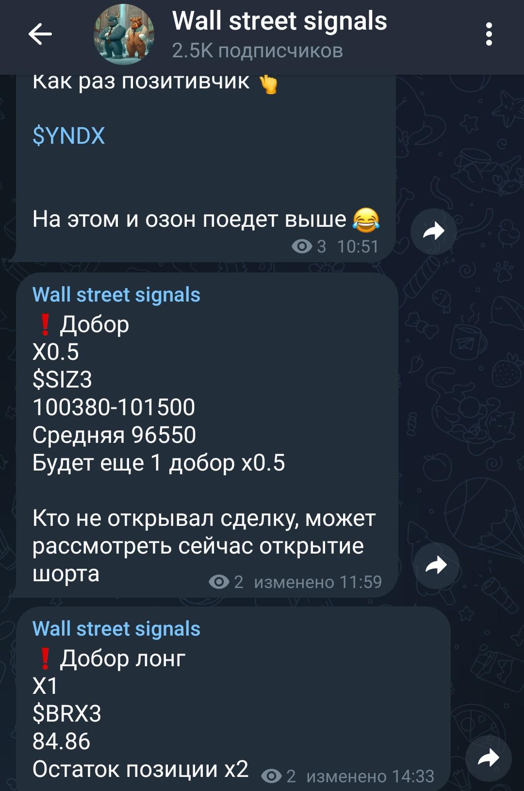 Wall street signals телеграмм