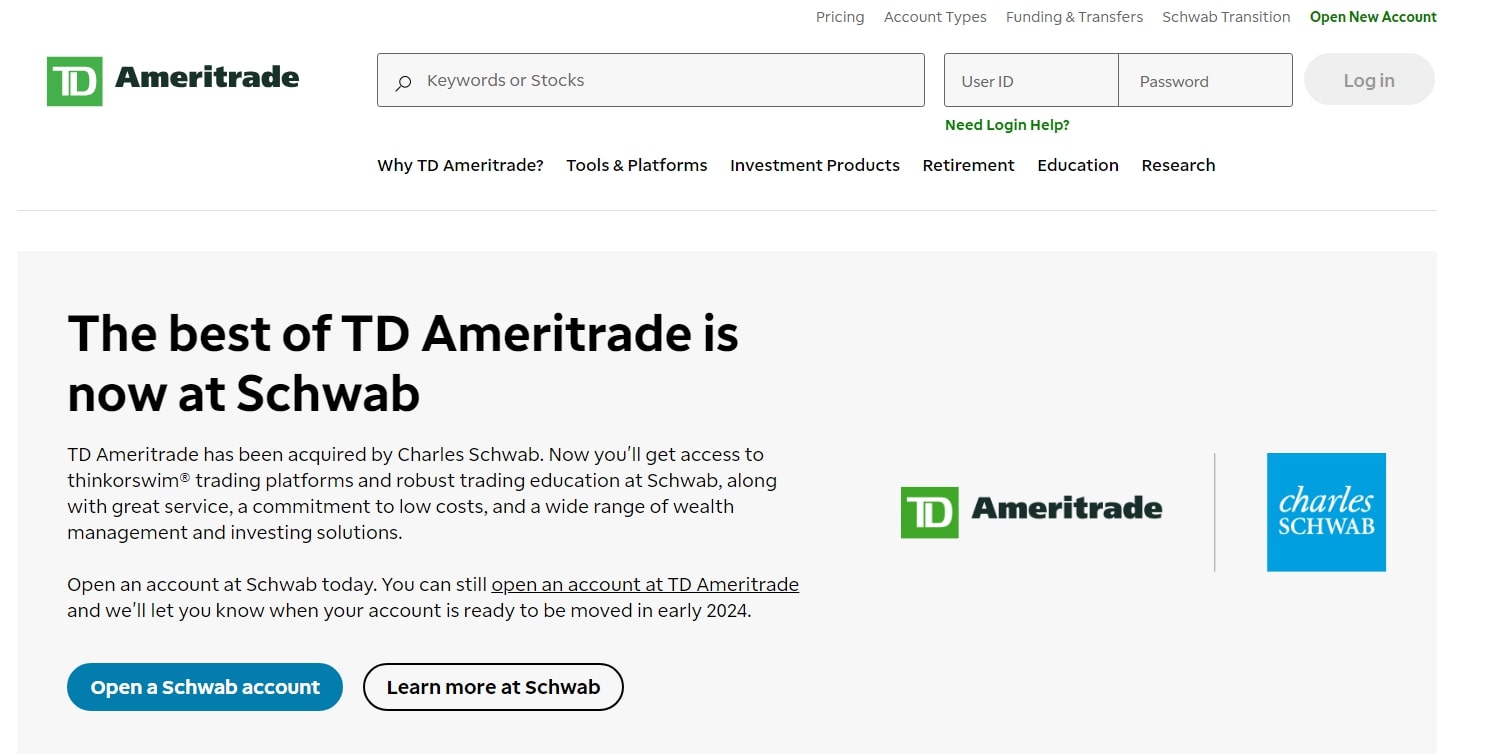 TD Ameritrade сайт