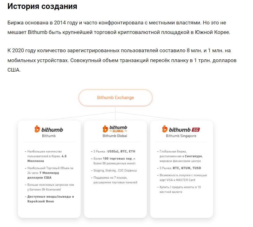 Bithumb сайт инфа 